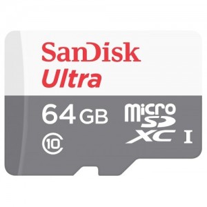 Карта памяти SanDisk microSDXC 64GB Class 10 UHS-I 48MB/s Ultra (с адаптером) (SDSQUNB-064G-GN3MA)