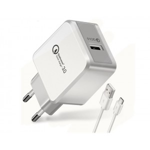 Зарядное устройство Qualcomm Quick USB Charge 3.0 + Micro USB/Type C кабель